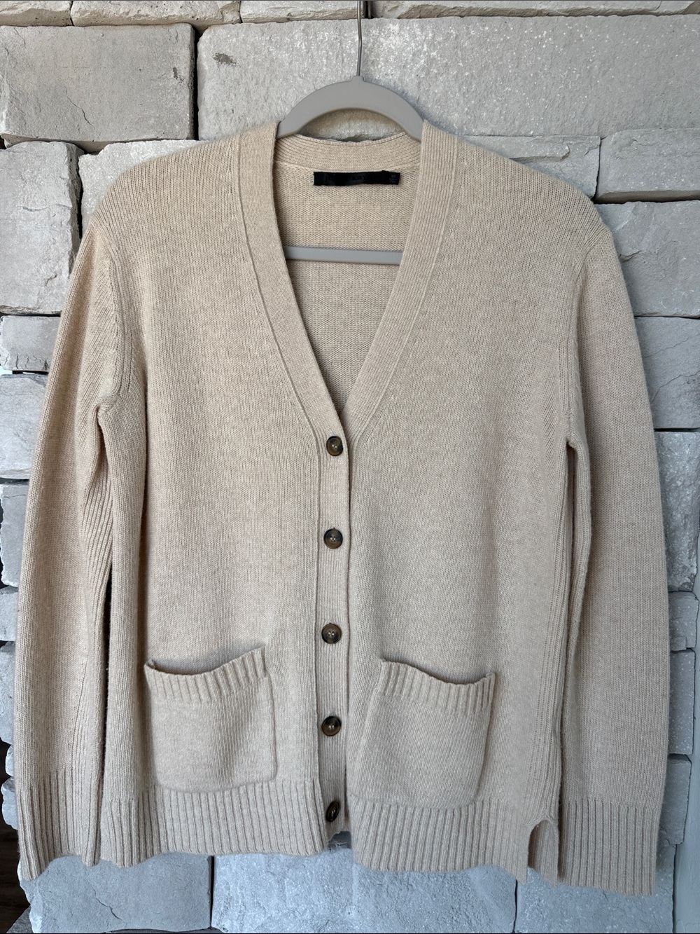 Jenni Kayne Cashmere Blend Boyfriend Cardigan Size XS — Oatmeal